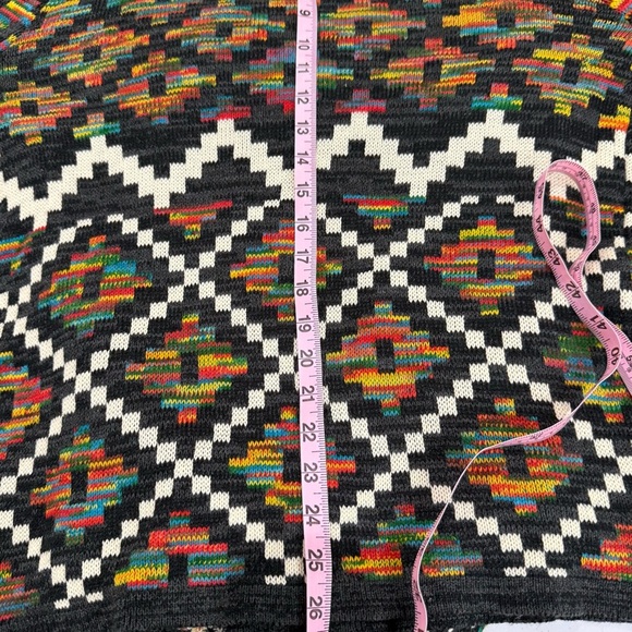 Intro. Aztec Print Cardigan Southwestern Open Front Sweater Women’s Size Medium - Picture 9 of 12